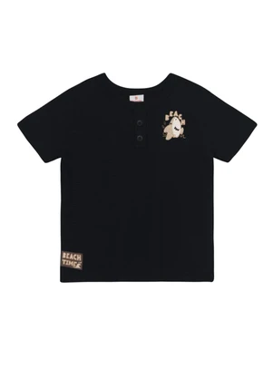 Brandili - Conjunto Infantil Menino em Meia Malha Preto - BRANDILI