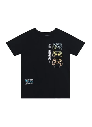 Brandili - Conjunto Infantil Menino em Meia Malha Preto - BRANDILI