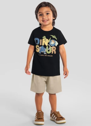 Brandili - Conjunto Infantil Menino em Meia Malha Preto - BRANDILI