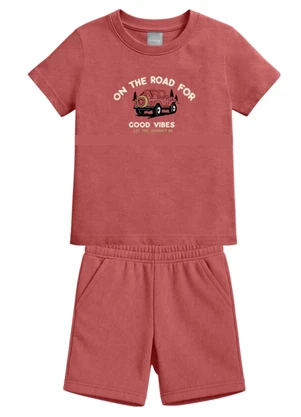 Mundi - Conjunto Infantil Menino em Meia Malha Vermelho - MUNDI