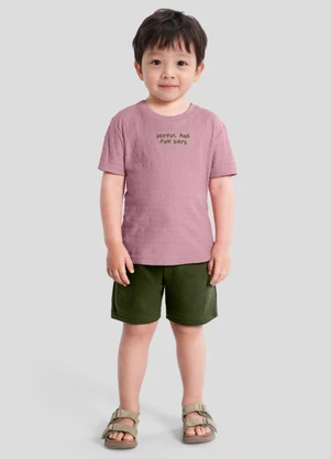 Mundi - Conjunto Infantil Menino em Meia Malha Rosa - MUNDI