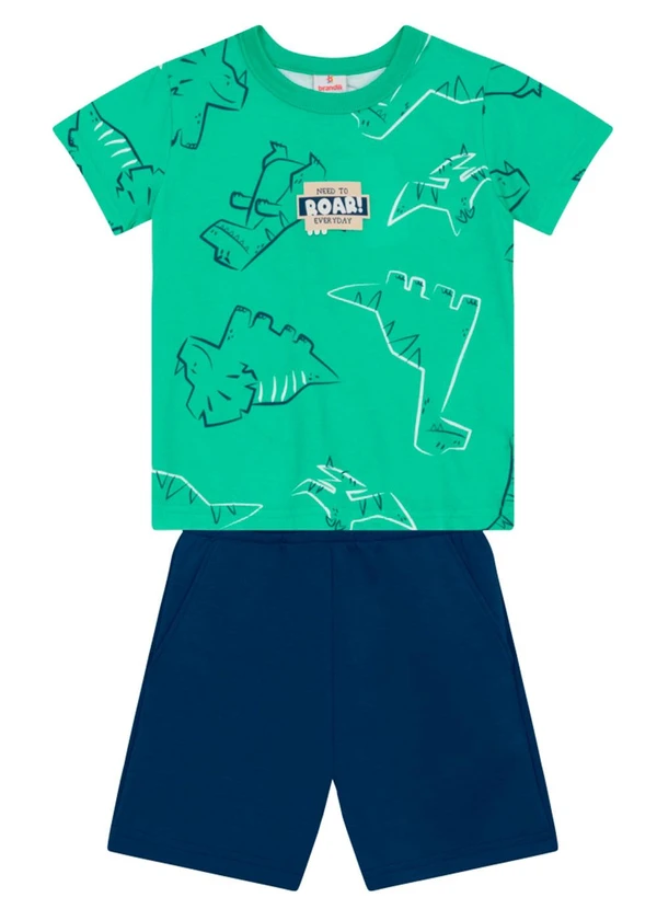 Brandili - Conjunto Infantil Menino em Meia Malha Verde