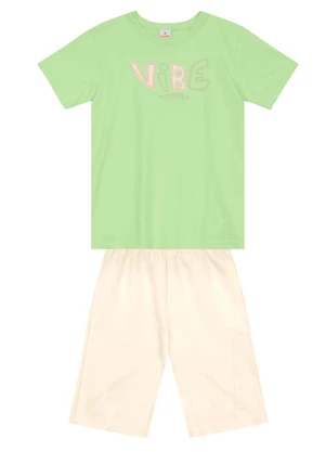 Brandili - Conjunto Infantil Menino em Meia Malha Verde - BRANDILI