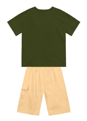 Brandili - Conjunto Infantil Menino em Meia Malha Verde - BRANDILI