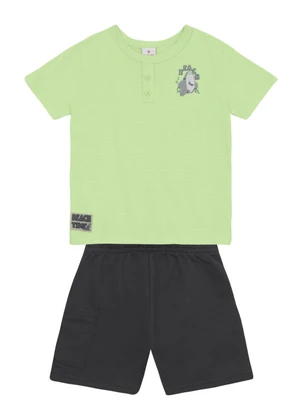 Brandili - Conjunto Infantil Menino em Meia Malha Verde - BRANDILI