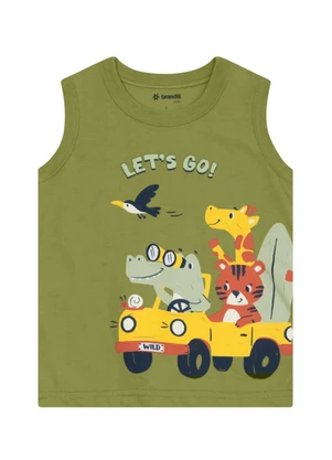 Brandili - Conjunto Infantil Menino em Meia Malha Verde - BRANDILI