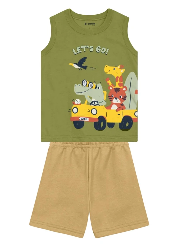 Brandili - Conjunto Infantil Menino em Meia Malha Verde
