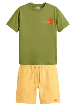 Brandili - Conjunto Infantil Menino em Meia Malha Verde - BRANDILI