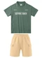Brandili - Conjunto Infantil Menino em Meia Malha Vermelho - variação: Verde