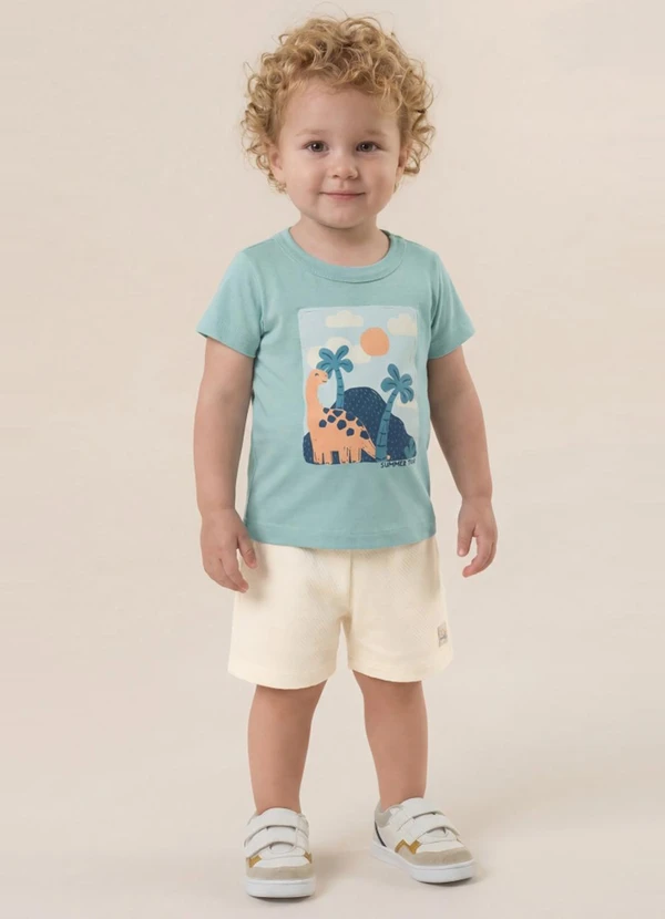 Brandili - Conjunto Infantil Menino em Meia Malha Verde