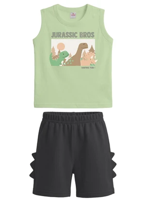 Brandili - Conjunto Infantil Menino em Meia Malha Verde - BRANDILI
