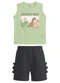 Brandili - Conjunto Infantil Menino em Meia Malha Verde - variação: Verde