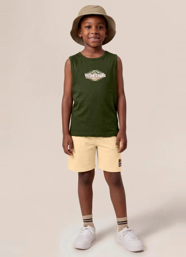 Brandili - Conjunto Infantil Menino em Meia Malha Verde