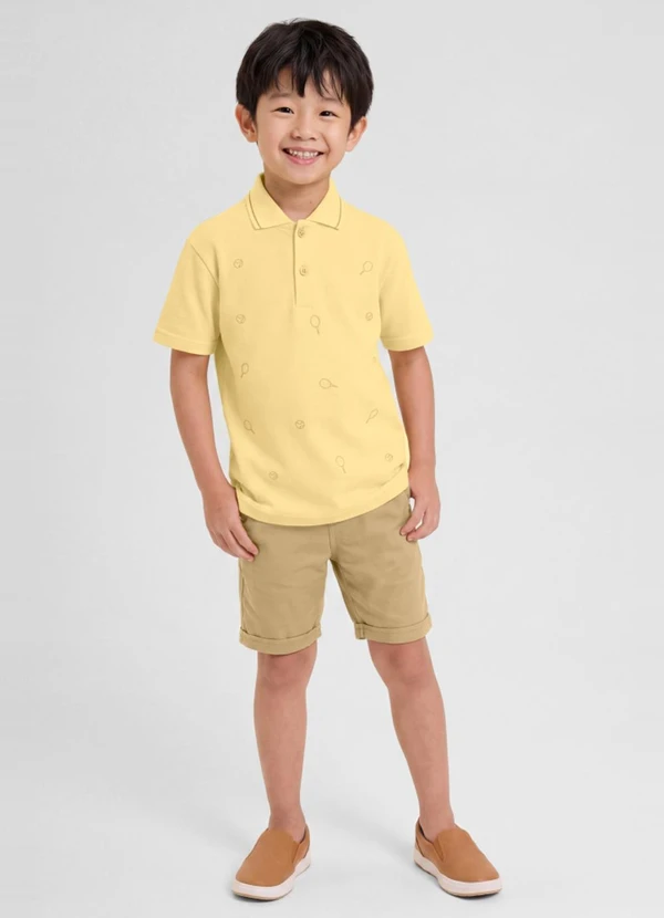 Mundi - Conjunto Infantil Menino em Piquet Amarelo