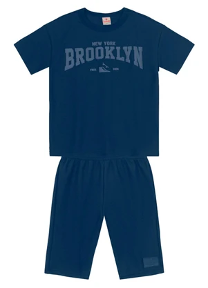 Brandili - Conjunto Infantil Menino em Relevo Azul - BRANDILI