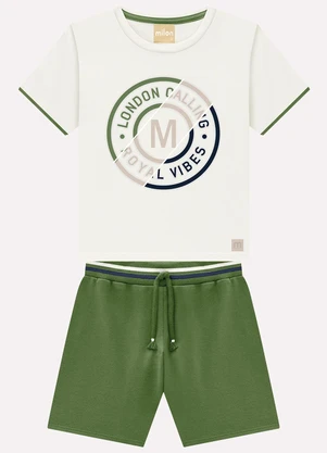Milon - Conjunto Infantil Menino Embossing Branco - MILON