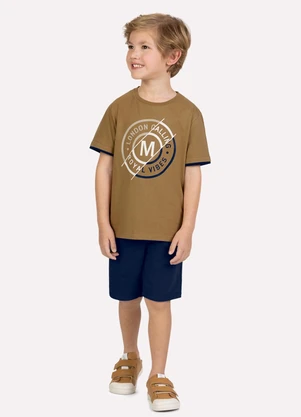 Milon - Conjunto Infantil Menino Embossing Marrom - MILON