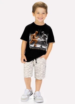 Milon - Conjunto Infantil Menino Esgrima Preto - MILON