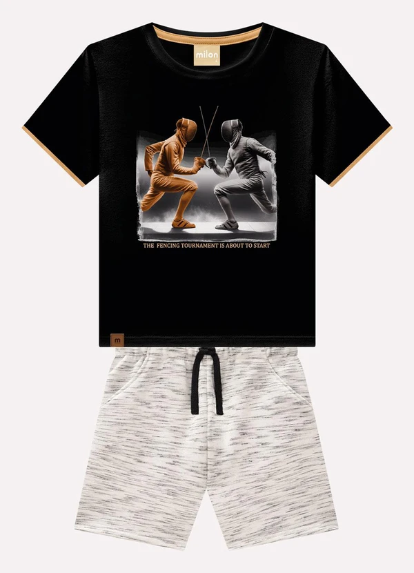 Milon - Conjunto Infantil Menino Esgrima Preto 2