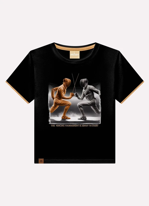 Milon - Conjunto Infantil Menino Esgrima Preto 3