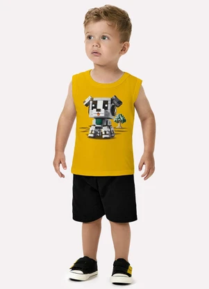 Kyly - Conjunto Infantil Menino Estampa Amarelo - KYLY