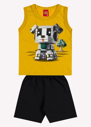 Kyly - Conjunto Infantil Menino Estampa Amarelo - KYLY