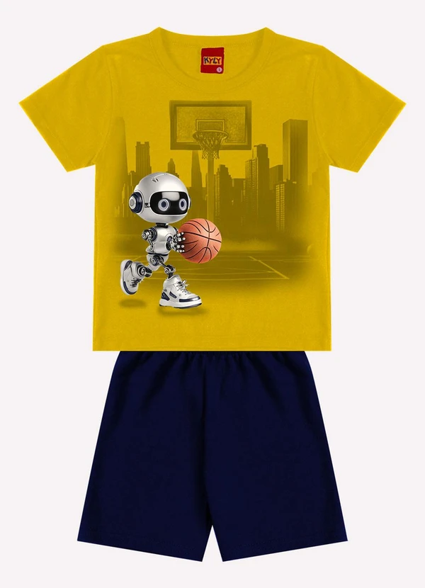 Kyly - Conjunto Infantil Menino Estampa Amarelo