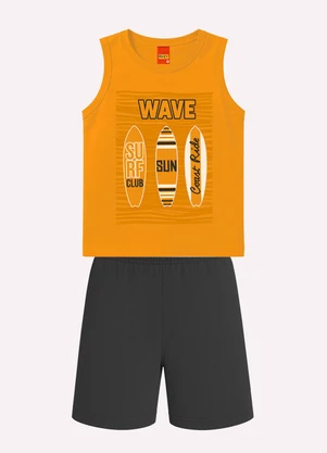 Kyly - Conjunto Infantil Menino Estampa Amarelo - KYLY