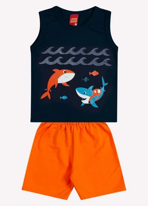 Kyly - Conjunto Infantil Menino Estampa Azul Marinho - KYLY