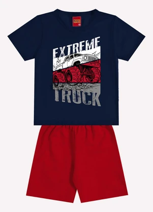 Kyly - Conjunto Infantil Menino Estampa Azul Marinho - KYLY