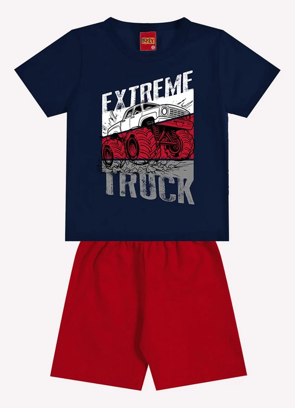 Kyly - Conjunto Infantil Menino Estampa Azul Marinho