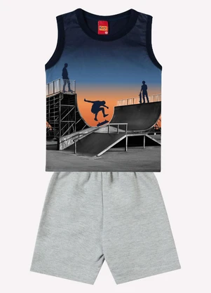 Kyly - Conjunto Infantil Menino Estampa Azul Marinho - KYLY