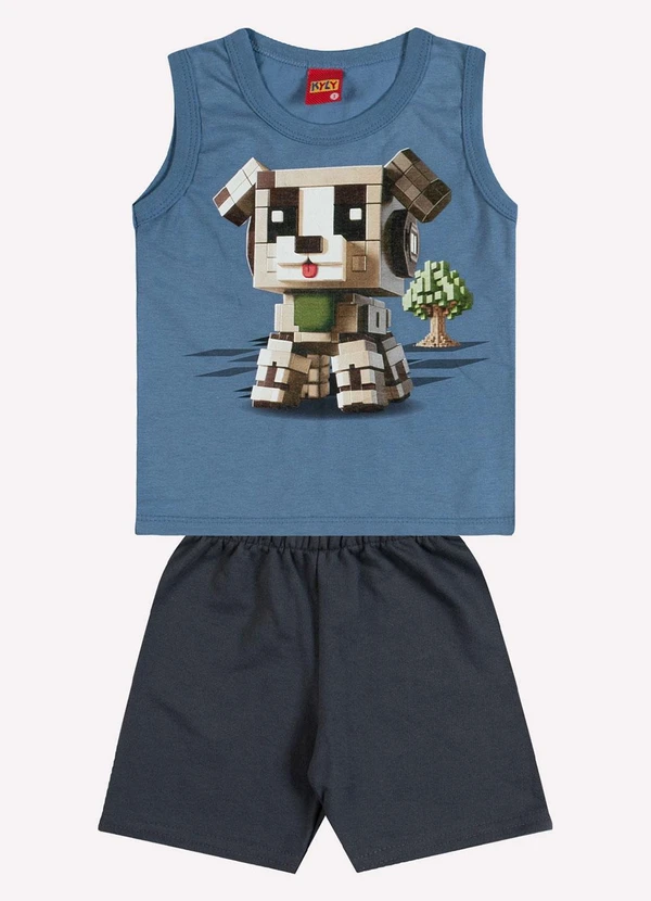 Kyly - Conjunto Infantil Menino Estampa Azul