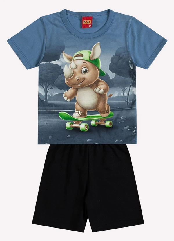 Kyly - Conjunto Infantil Menino Estampa Azul