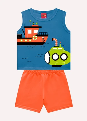 Kyly - Conjunto Infantil Menino Estampa Azul - KYLY