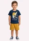 Kyly - Conjunto Infantil Menino Estampa Bege - variação: Azul