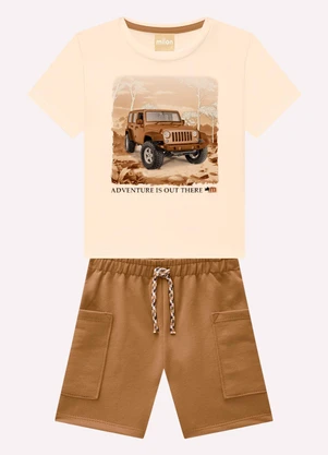 Milon - Conjunto Infantil Menino Estampa Bege - MILON