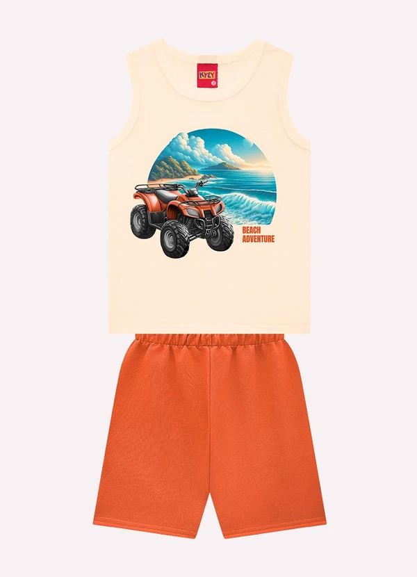 Kyly - Conjunto Infantil Menino Estampa Bege