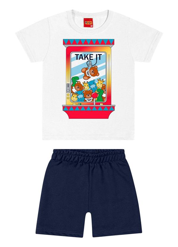Kyly - Conjunto Infantil Menino Estampa Branco