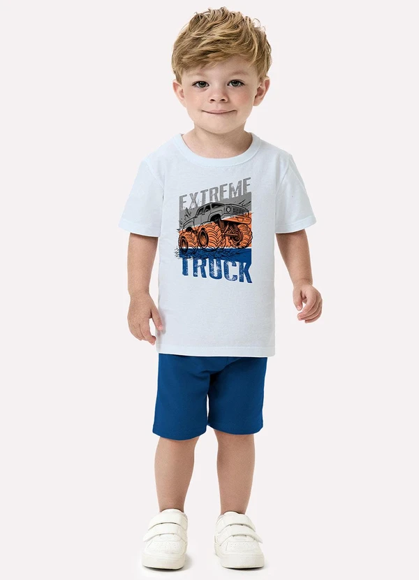 Kyly - Conjunto Infantil Menino Estampa Branco