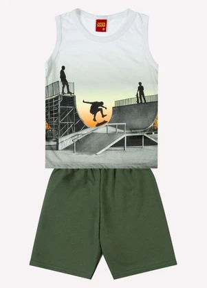 Kyly - Conjunto Infantil Menino Estampa Branco - KYLY