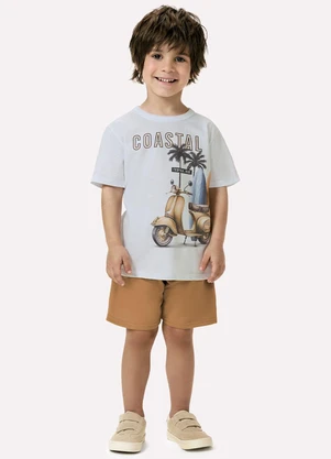 Kyly - Conjunto Infantil Menino Estampa Branco - KYLY