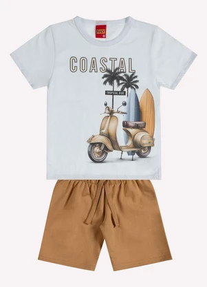 Kyly - Conjunto Infantil Menino Estampa Branco - KYLY