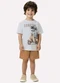 Kyly - Conjunto Infantil Menino Estampa Marrom - variação: Branco