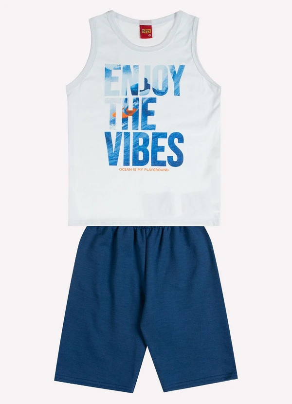 Kyly - Conjunto Infantil Menino Estampa Branco