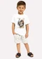 Milon - Conjunto Infantil Menino Estampa Branco - variação: Branco