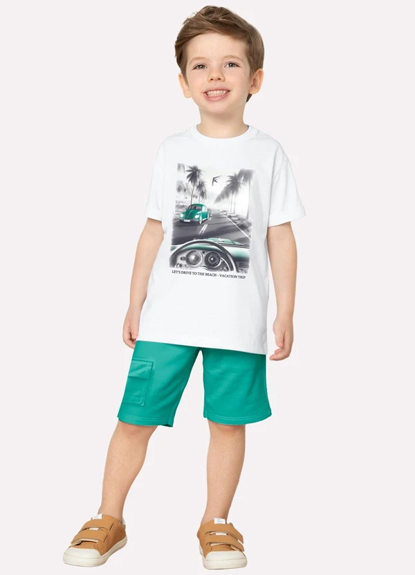 Milon - Conjunto Infantil Menino Estampa Branco 1