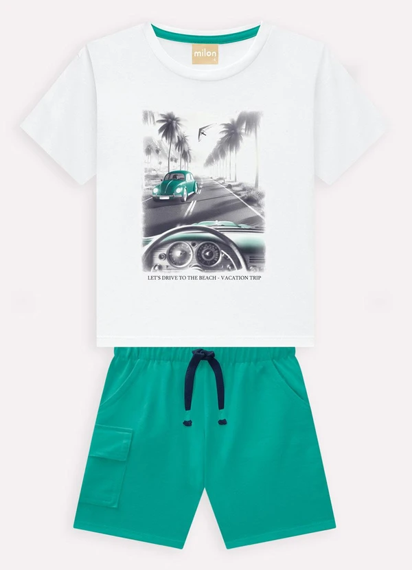 Milon - Conjunto Infantil Menino Estampa Branco 2