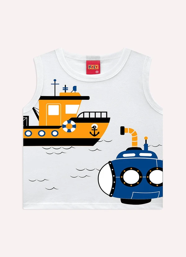 Kyly - Conjunto Infantil Menino Estampa Branco 2
