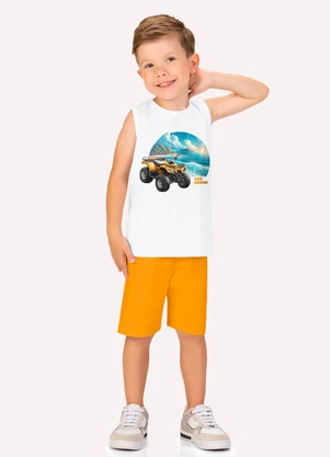 Kyly - Conjunto Infantil Menino Estampa Branco - KYLY